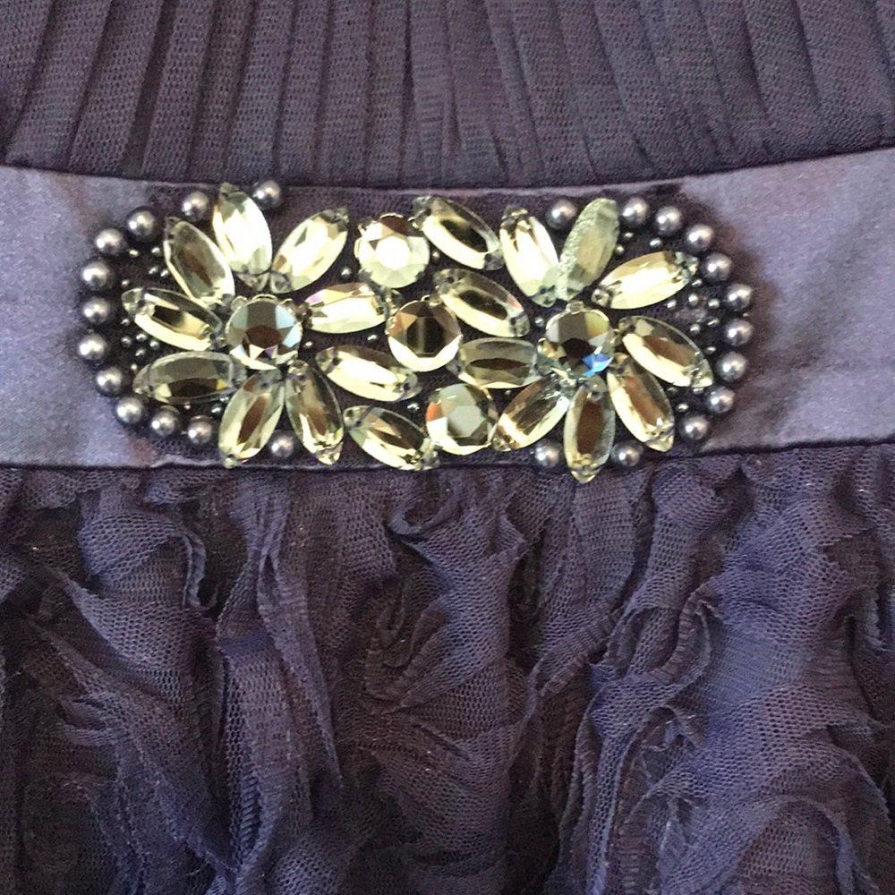 Adrianna Papell Purple Dress with Floral Skirt - Picture 3 of 8